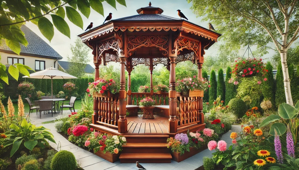 04 - Wooden Gazebo Shapes Welcome Our Outdoors Friends