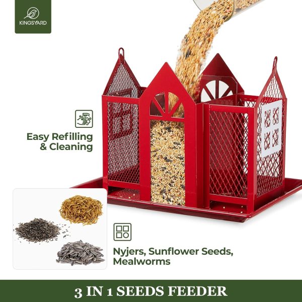 Bird House for Outside Large Capacity Bird Feeder 3