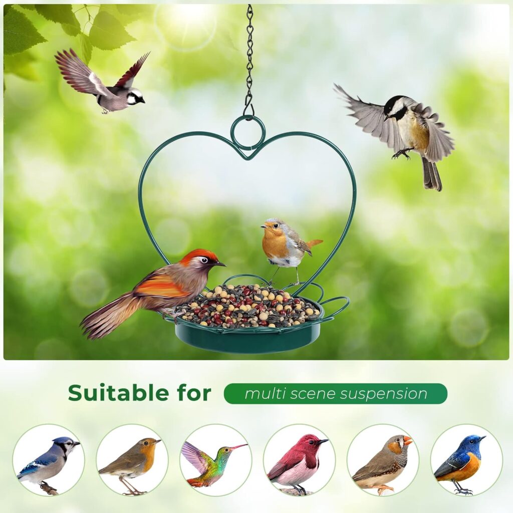 Charming Heart Bird Feeder Hanging Design 3