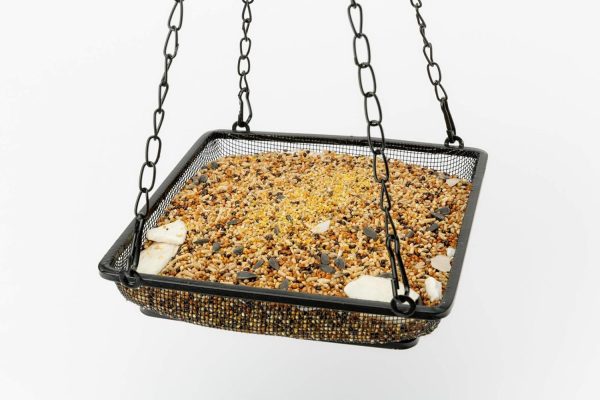 Durable Hanging Bird Feeder Seed Tray Metal Mesh Platform 4