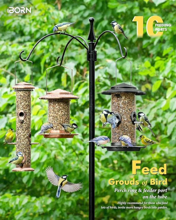 Durable Metal Bird Feeder for Outside 10Port 1