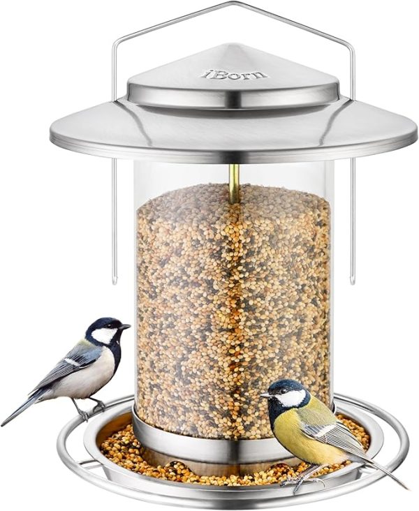 Durable Metal Bird Feeder for Outside Nickel