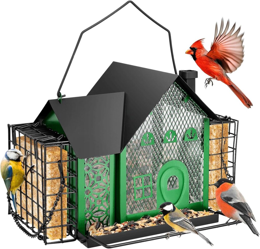 Durable Weatherproof Bird Feeder Metal Design