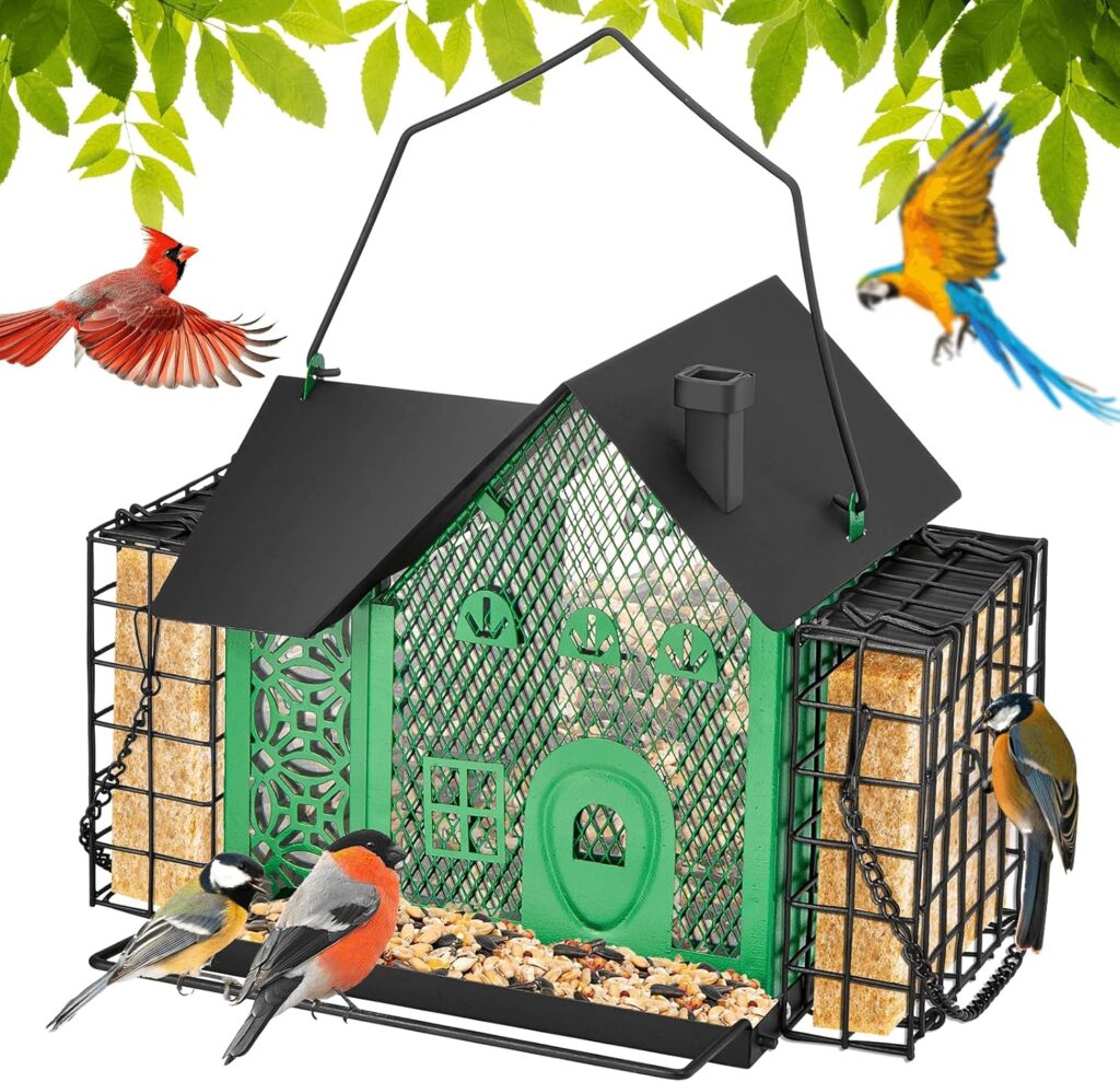 Durable Weatherproof Bird Feeder Metal Design actual photo