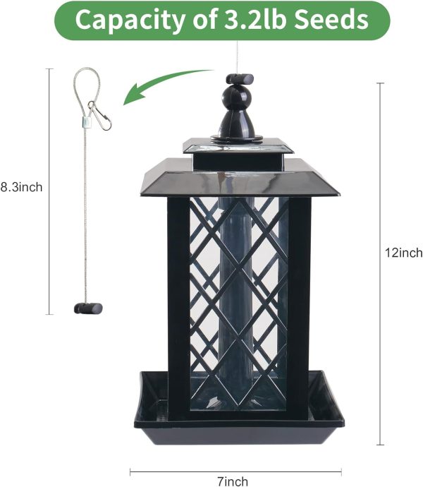 Elegant Seed Feeder Lantern Outdoor Ready Design dimensions