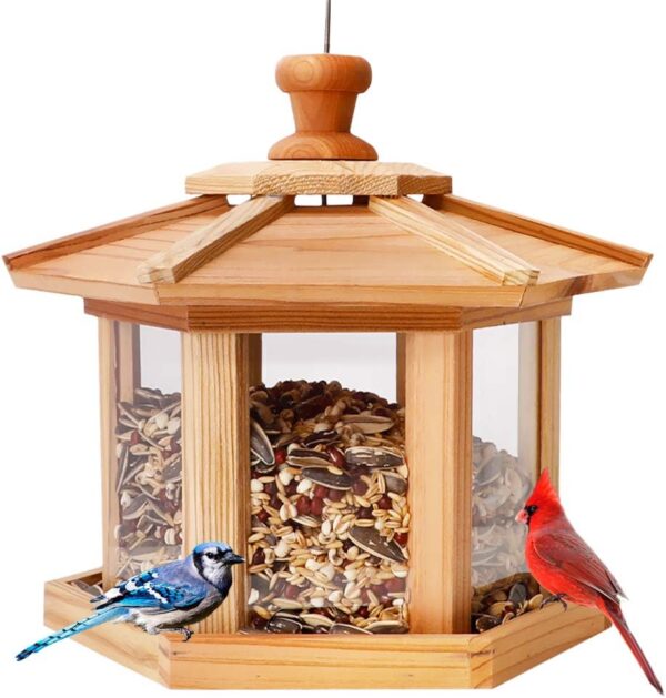 Hexagon Gazebo Bird Feeder for Backyard Birds