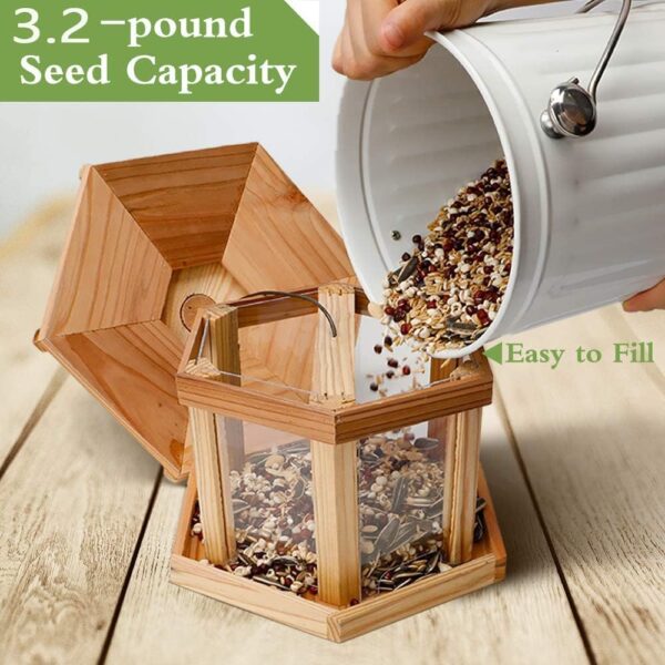 Hexagon Gazebo Bird Feeder for Backyard Birds capacity