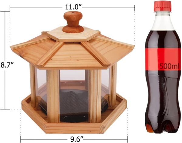 Hexagon Gazebo Bird Feeder for Backyard Birds dimension