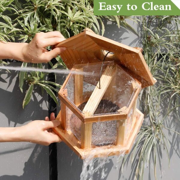 Hexagon Gazebo Bird Feeder for Backyard Birds easy to clean