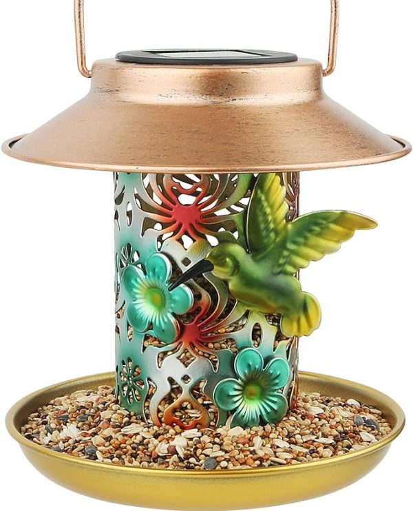 Solar Bird Feeders for Outdoor Gardens with LED Lights