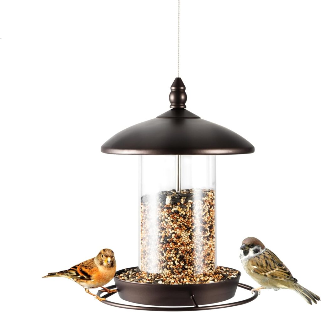 Stunning Metal Hanging Bird Feeder Outdoor Accent