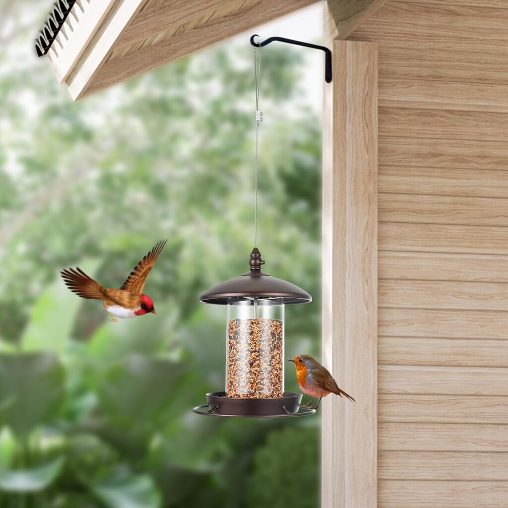 Stunning Metal Hanging Bird Feeder Outdoor Accent backyard