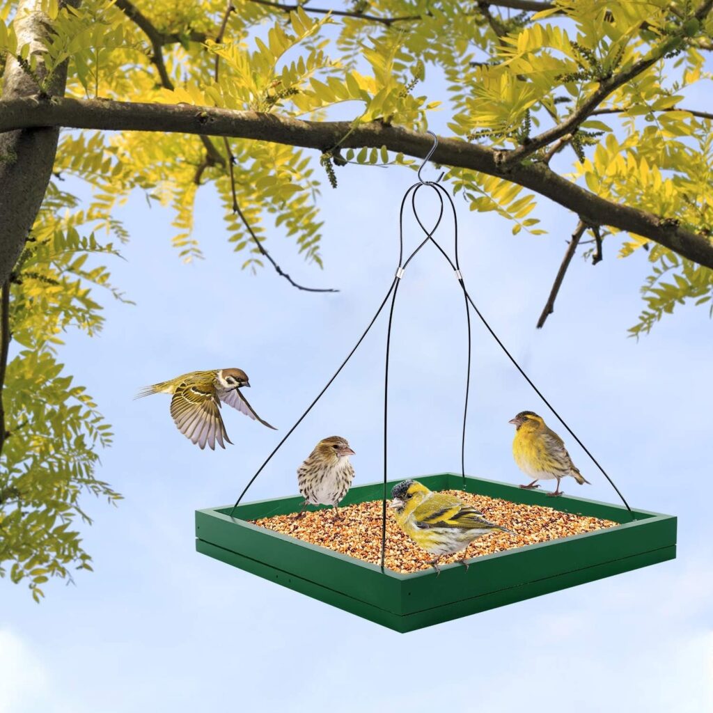 Stylish Bird Tray Feeder Hanging Design tree hanging
