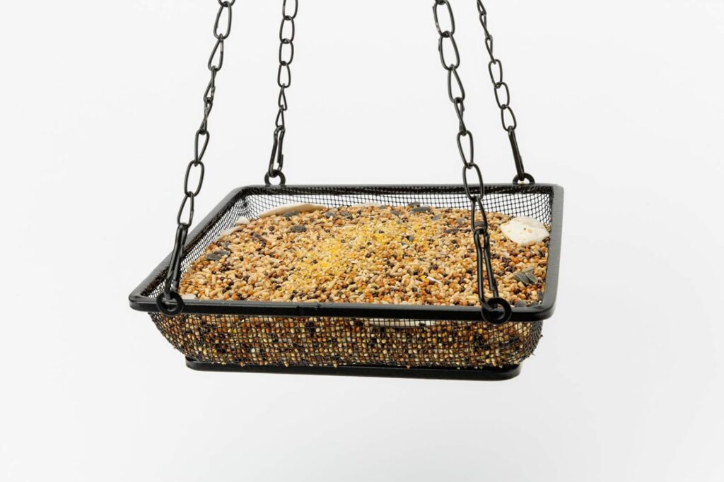 Stylish Seed Tray Bird Feeder Outdoor Accent tray capacity
