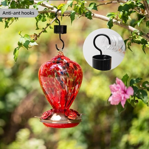 Vibrant Glass Hummingbird Feeder for Outdoor 1