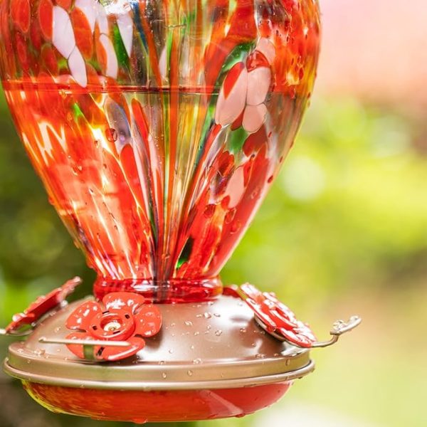 Vibrant Glass Hummingbird Feeder for Outdoor 2