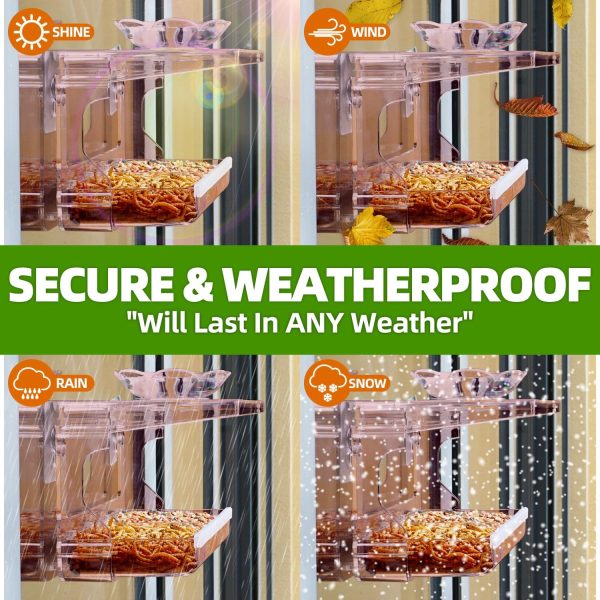 Window Bird Feeder with Clear Viewing Design waterproof