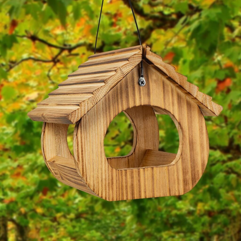 Wooden Bird Feeder Durable Platform Design 1