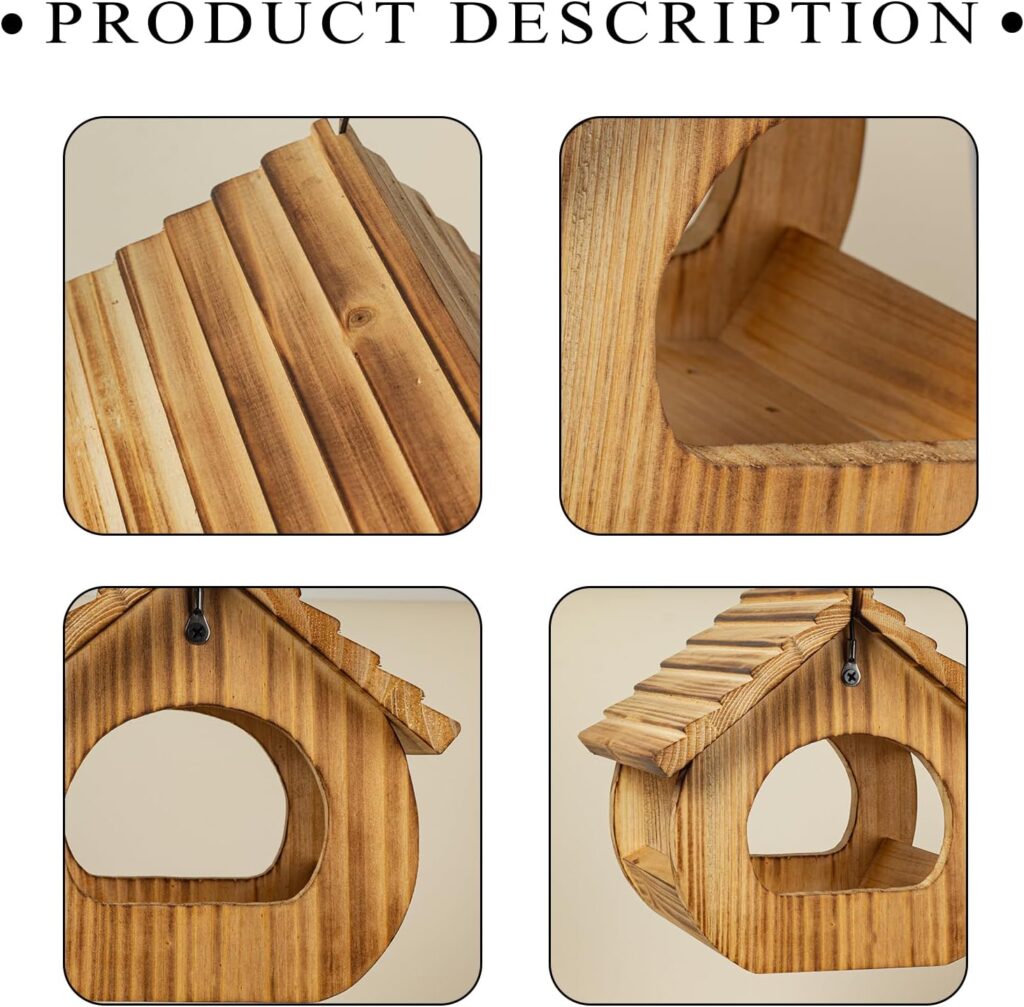 Wooden Bird Feeder Durable Platform Design 2