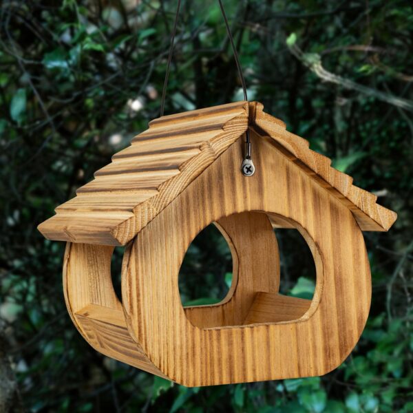 Wooden Bird Feeder Durable Platform Design 4